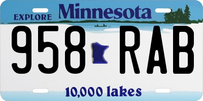 MN license plate 958RAB