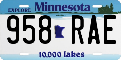 MN license plate 958RAE