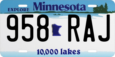 MN license plate 958RAJ