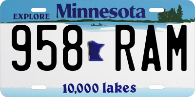 MN license plate 958RAM