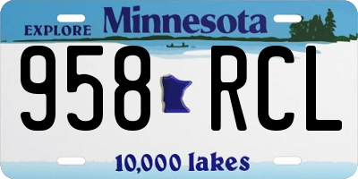 MN license plate 958RCL