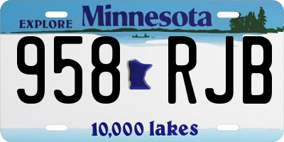 MN license plate 958RJB