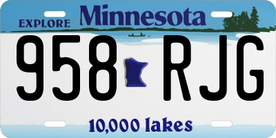 MN license plate 958RJG