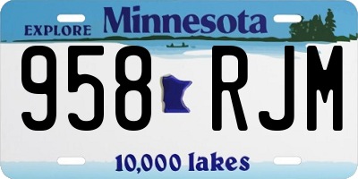 MN license plate 958RJM