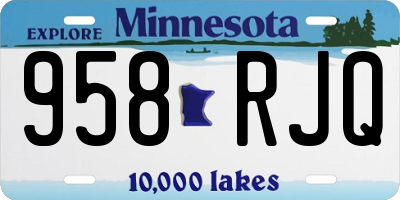 MN license plate 958RJQ