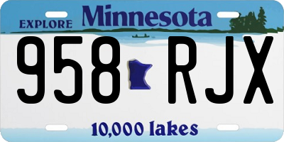 MN license plate 958RJX