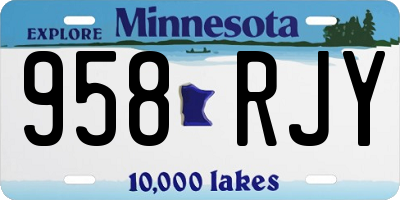 MN license plate 958RJY