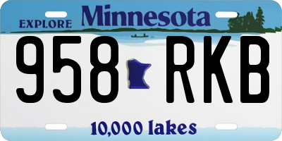 MN license plate 958RKB