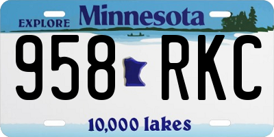MN license plate 958RKC