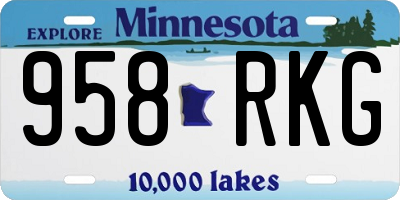 MN license plate 958RKG