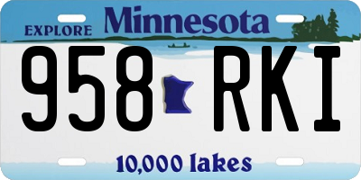 MN license plate 958RKI