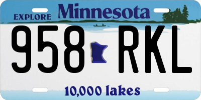 MN license plate 958RKL