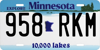 MN license plate 958RKM