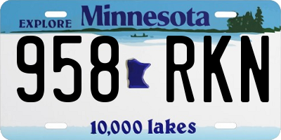 MN license plate 958RKN