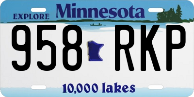 MN license plate 958RKP