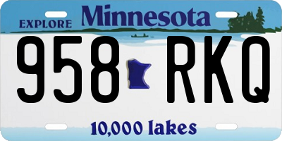 MN license plate 958RKQ