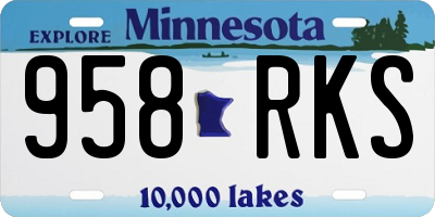 MN license plate 958RKS