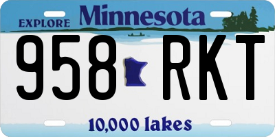 MN license plate 958RKT