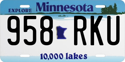 MN license plate 958RKU