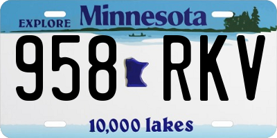 MN license plate 958RKV