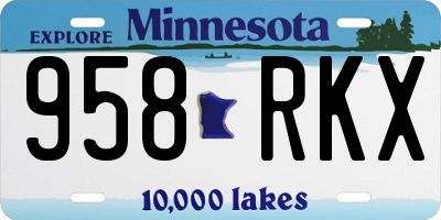 MN license plate 958RKX