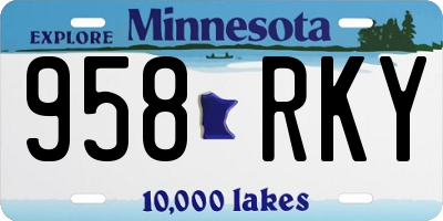 MN license plate 958RKY