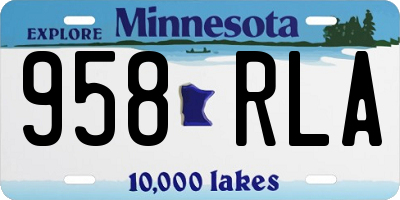 MN license plate 958RLA