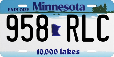 MN license plate 958RLC