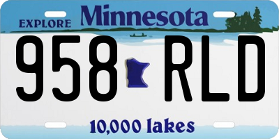 MN license plate 958RLD
