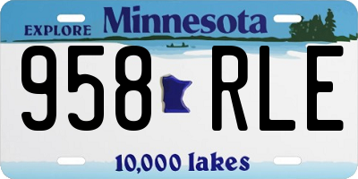 MN license plate 958RLE