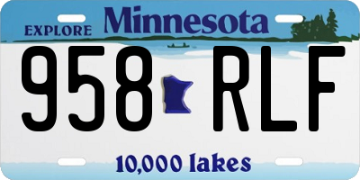 MN license plate 958RLF