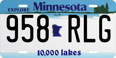 MN license plate 958RLG