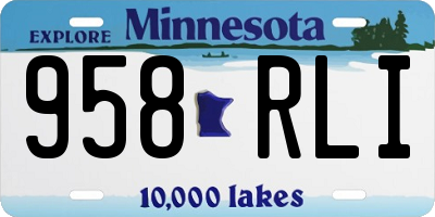 MN license plate 958RLI