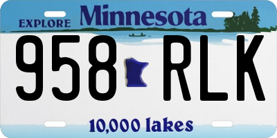 MN license plate 958RLK