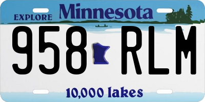 MN license plate 958RLM