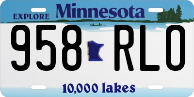 MN license plate 958RLO