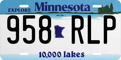 MN license plate 958RLP