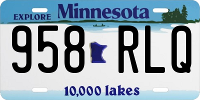 MN license plate 958RLQ