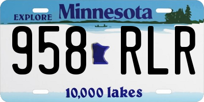 MN license plate 958RLR