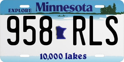 MN license plate 958RLS