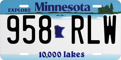 MN license plate 958RLW