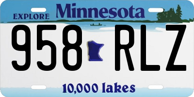 MN license plate 958RLZ