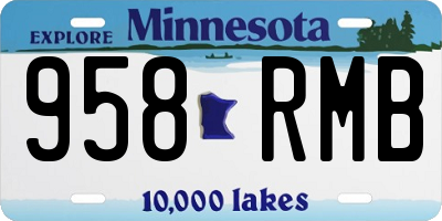 MN license plate 958RMB