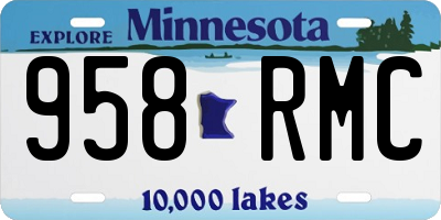 MN license plate 958RMC