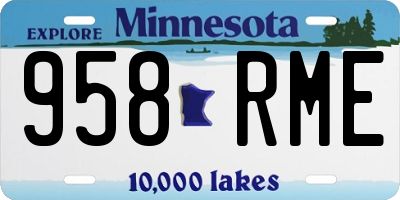 MN license plate 958RME
