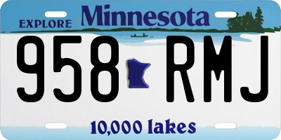 MN license plate 958RMJ