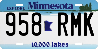 MN license plate 958RMK