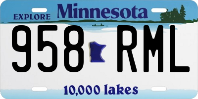 MN license plate 958RML