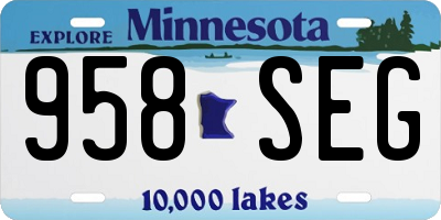 MN license plate 958SEG