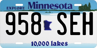MN license plate 958SEH
